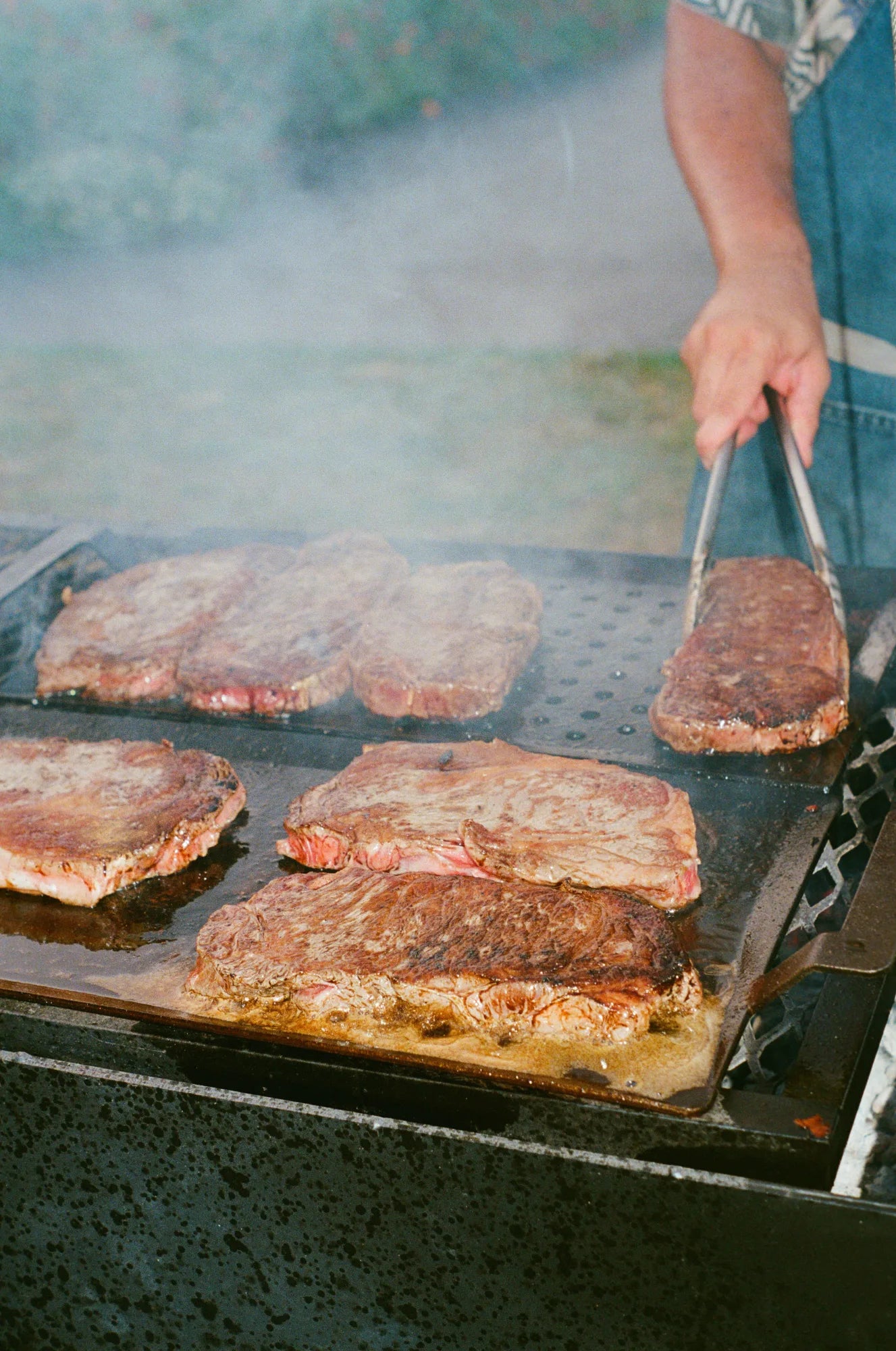 NY strip on the grill